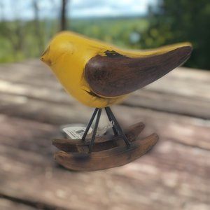 Resin Rocking Bird by Transpac - Goldfinch, Warbler, Western Tanager NWT